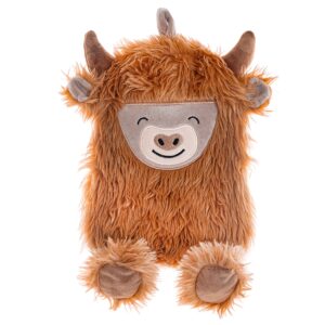 Main image fluffy highland cow hot water bottle with removable cover