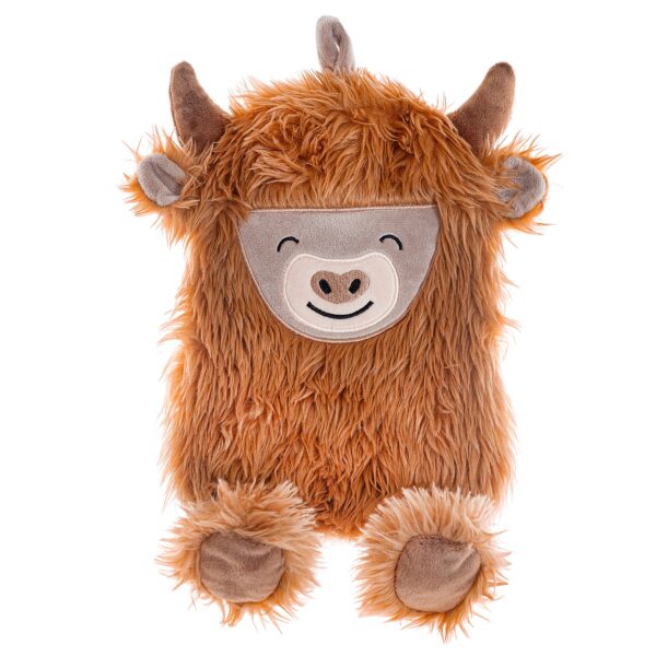 Main image fluffy highland cow hot water bottle with removable cover