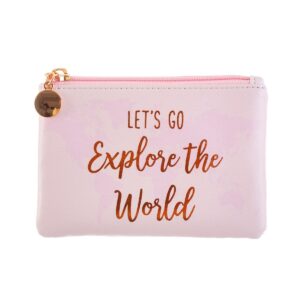 World explorer pink coin purse main image white background