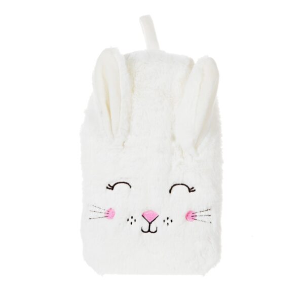 Cute white rabbit hot water bottle main image white background