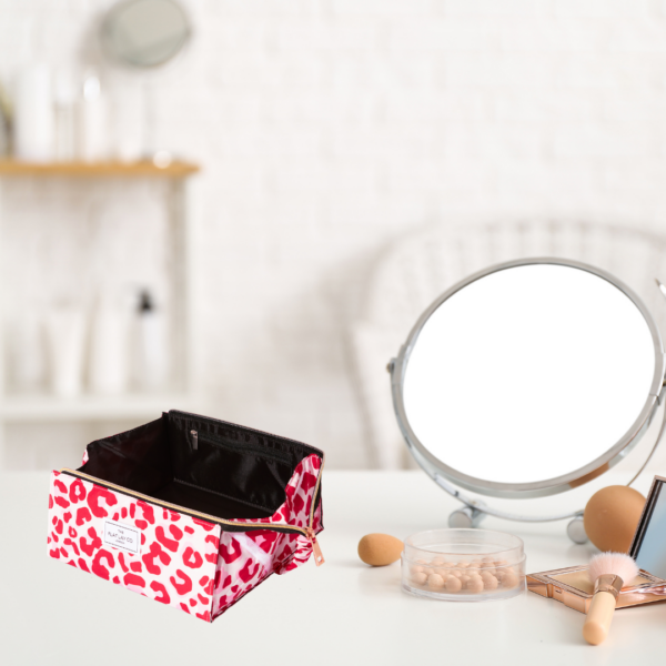 Pink make up cosmetics travel box bag lifestyle