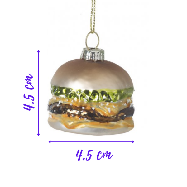 Cheeseburger christmas tree bauble white background infographic