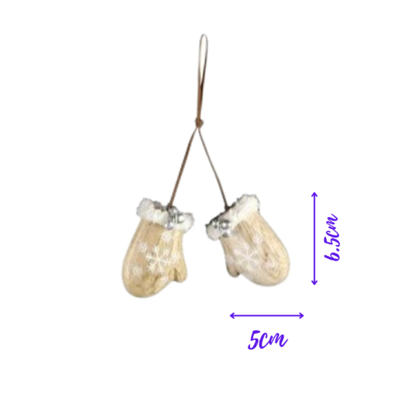 Festive mittens wooden christmas bauble infographic