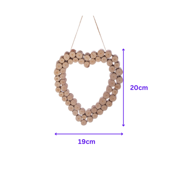 Natural rustic heart hanging decoration infographic