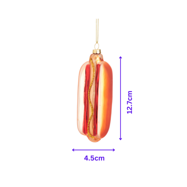 Hot dog christmas bauble decoration infographic white background