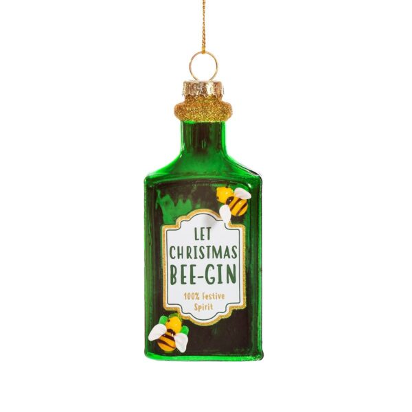 Let christmas be gin main image white background christmas bauble